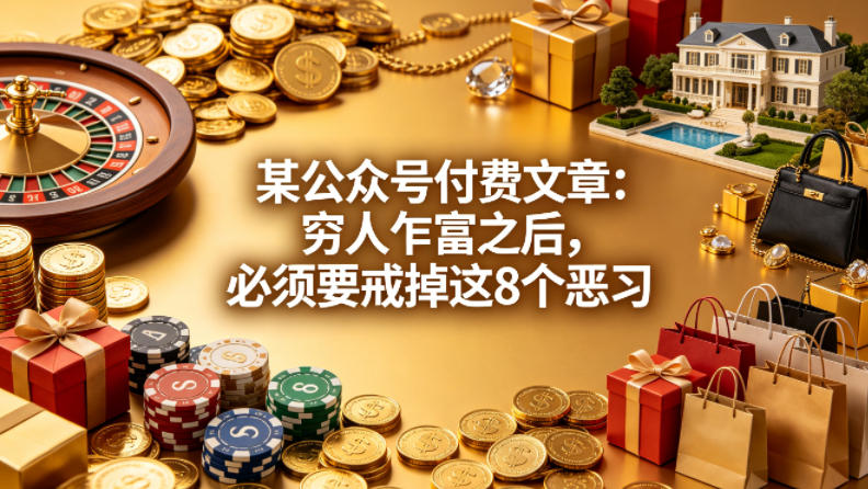 某公众号付费文章:穷人乍富之后,必须要戒掉这8个恶习 某公众号付费文章:穷人乍富之后,必须要戒掉这8个恶习