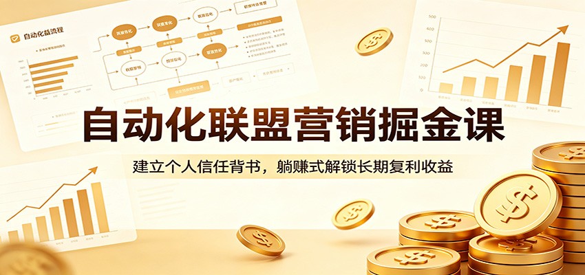 自动化联盟营销掘金课:建立个人信任背书,躺赚式解锁长期复利收益 - 渡客网创