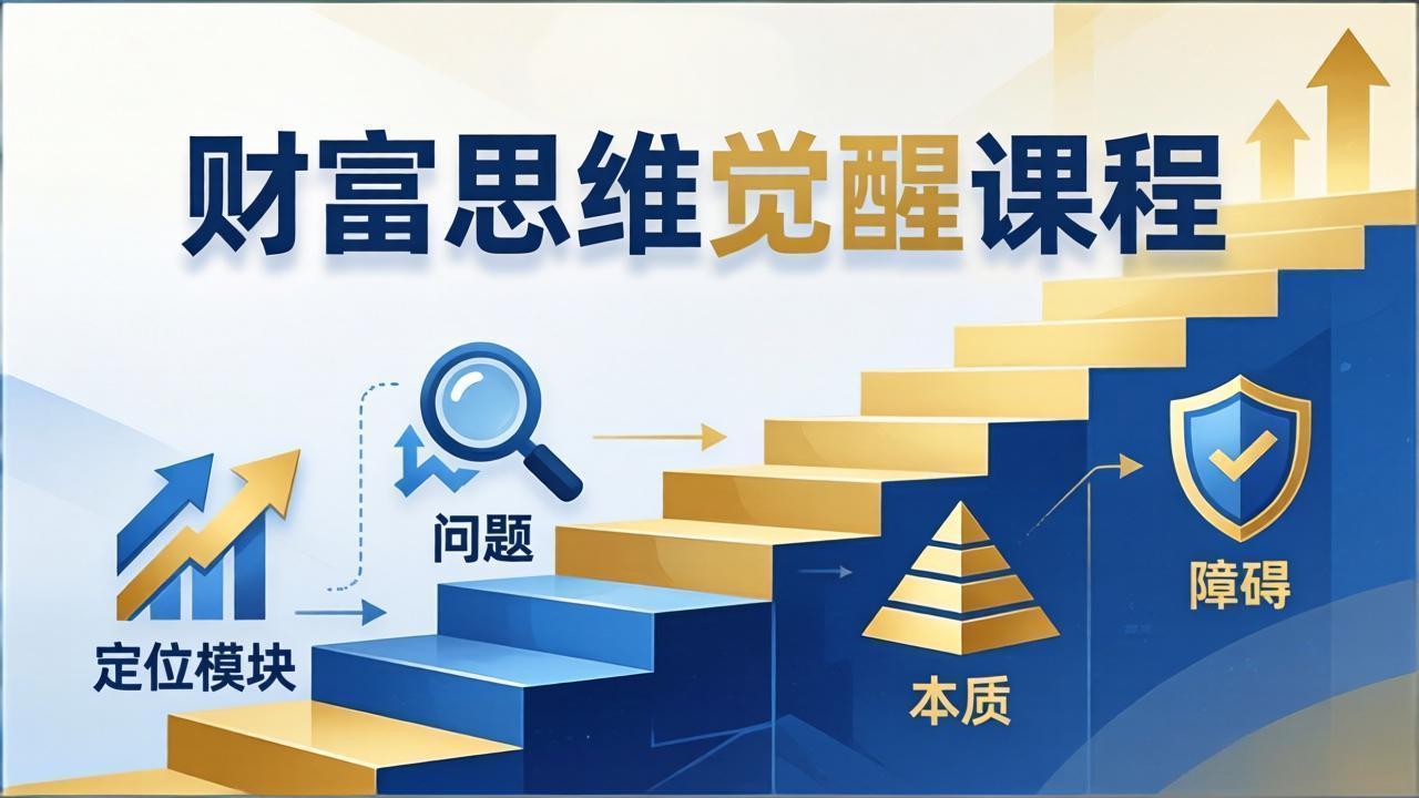 财富思维觉醒第十期：3天大课四大模块，精准定位问题看清本质，扫清人生障碍 - 渡客网创
