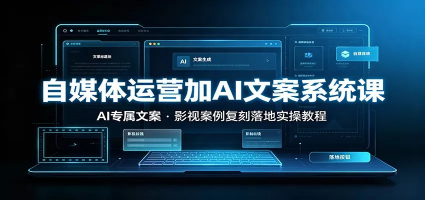自媒体运营加AI文案系统课：：AI专属文案，影视案例复刻落地实操教程 - 渡客网创