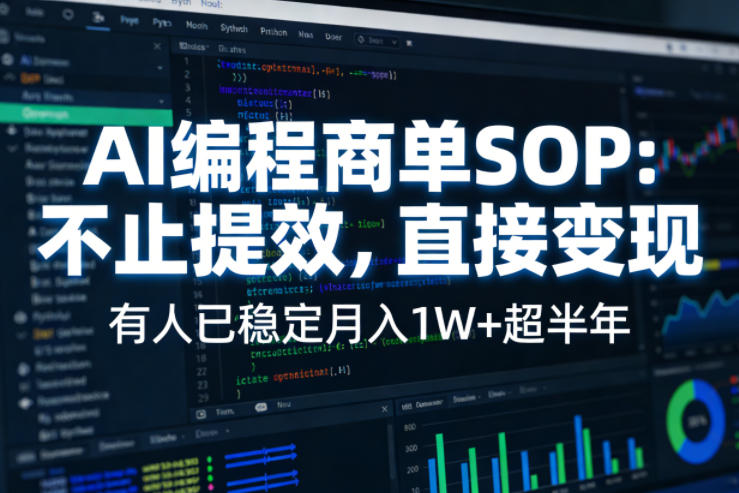 AI编程商单SOP,AI编程不能只给工作提效,还要直接变现,有人已经稳定月入1W+半年了 AI编程商单SOP,AI编程不能只给工作提效,还要直接变现,有人已经稳定月入1W+半年了