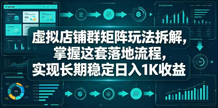 虚拟店铺群矩阵玩法拆解，掌握这套落地流程，实现长期稳定日入1K收益【揭秘】 - 渡客网创