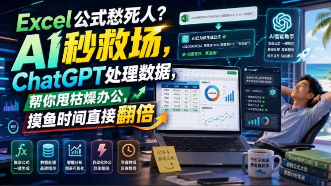 Excel公式愁死人？AI秒救场，ChatGPT处理数据，帮你甩枯燥办公，摸鱼时间直接翻倍【原创双语字幕】 - 渡客网创