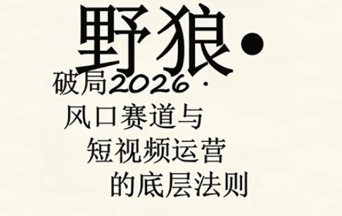 野狼团队·多平台实操运营课，覆盖AI口播、服装、好物、漫剪等热门玩法(更新4月) - 渡客网创