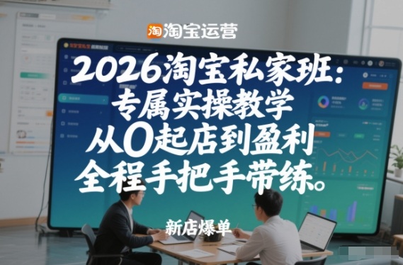 2026淘宝私家班：专属实操教学，从0起店到盈利，全程手把手带练(更新26年3月) - 渡客网创