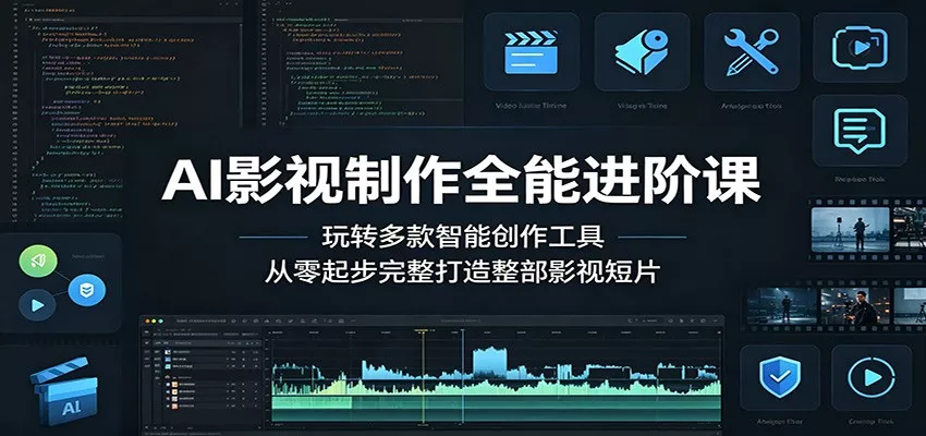 AI影视制作全能进阶课：玩转多款智能创作工具，从零起步完整打造整部影视短片 - 渡客网创