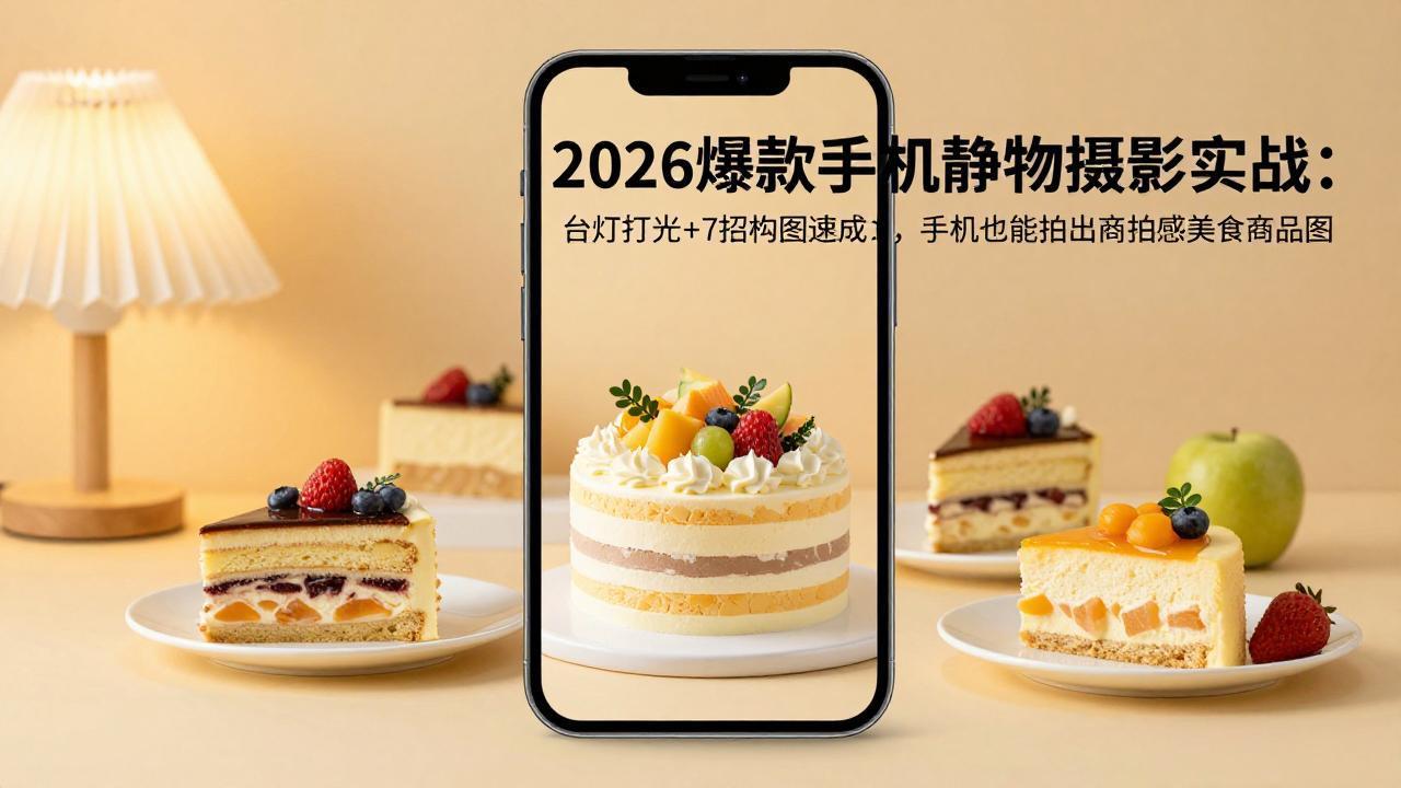 2026爆款手机静物摄影实战:台灯打光+7招构图速成,手机也能拍出商拍感美食商品图 2026爆款手机静物摄影实战:台灯打光+7招构图速成,手机也能拍出商拍感美食商品图
