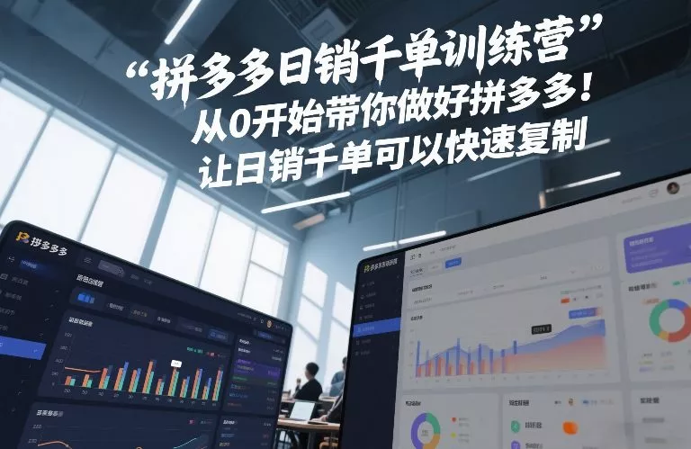 拼多多日销千单训练营，从0开始带你做好拼多多，让日销千单可以快速复制(更新26年7月) - 渡客网创
