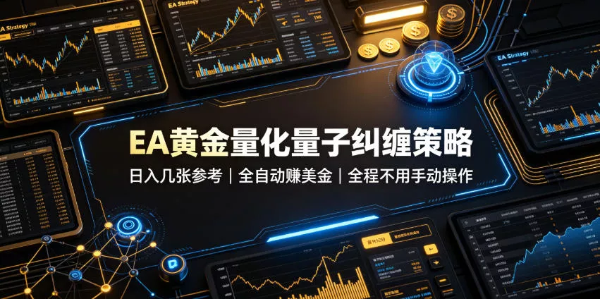 EA黄金量化量子纠缠策略，日入几张，全自动賺美金，全程不用手动操作！【揭秘】 - 渡客网创