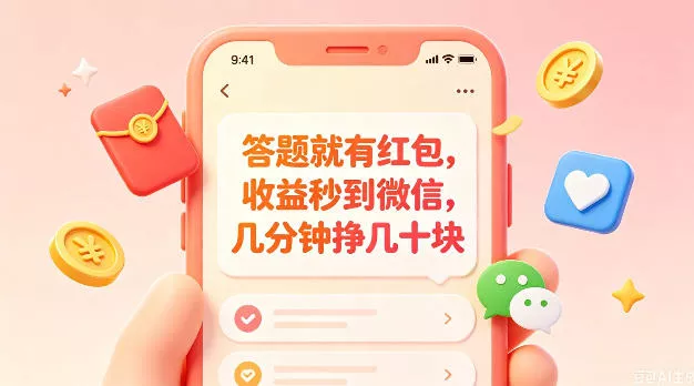答题就有红包，收益秒到微信，几分钟挣几十块，学生党上班族宝妈都可以玩【揭秘】 - 渡客网创