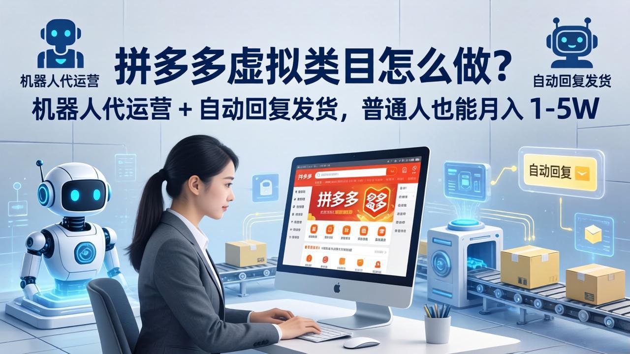 拼多多虚拟类目怎么做？机器人代运营 + 自动回复发货，普通人也能月入 1-5W - 渡客网创