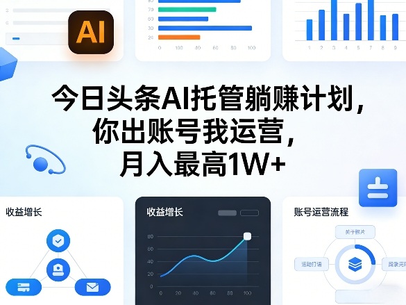 今日头条AI托管躺賺计划,你出账号我运营,月入最高1W+【揭秘】 今日头条AI托管躺賺计划,你出账号我运营,月入最高1W+【揭秘】