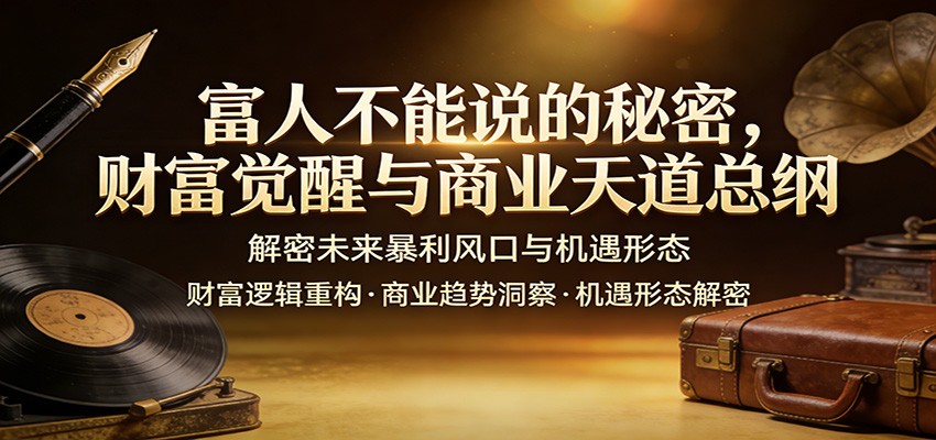 富人不能说的秘密，财富觉醒与商业天道总纲，解密未来暴利风口与机遇形态 - 渡客网创