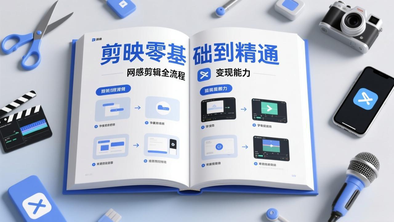 剪映零基础也能快速上手，从入门到精通掌握网感剪辑全流程，掌握能直接变现的剪辑能力 - 渡客网创