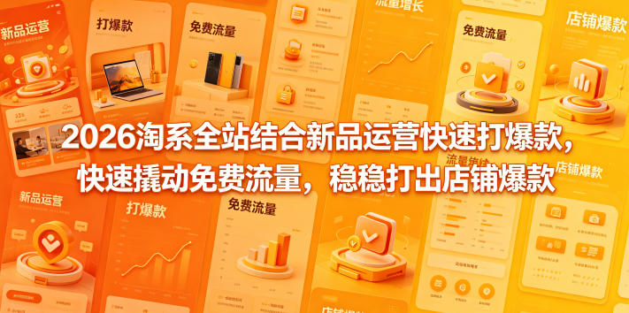 2026淘系全站结合新品运营快速打爆款，快速撬动免费流量，稳稳打出店铺爆款(更新5月12日) - 渡客网创