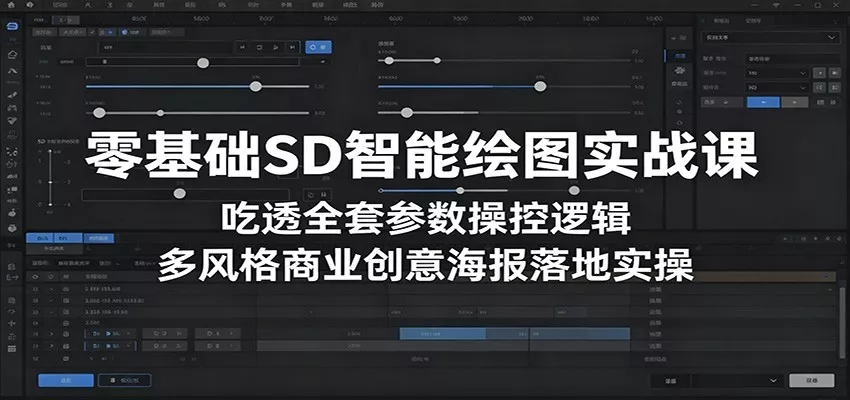 零基础SD智能绘图实战课：吃透全套参数操控逻辑，多风格商业创意海报落地实操 - 渡客网创