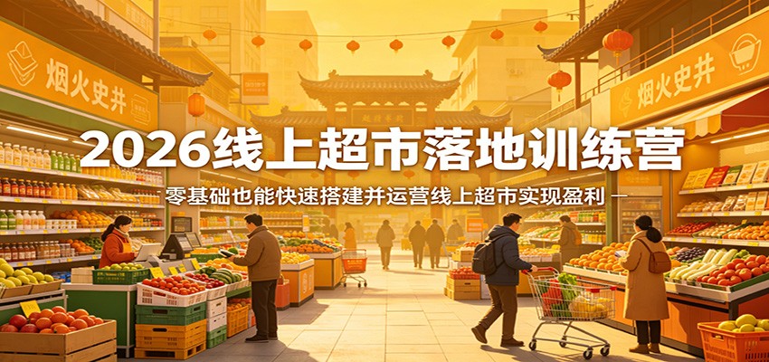 2026线上超市落地训练营，零基础也能快速搭建并运营线上超市实现盈利 - 渡客网创