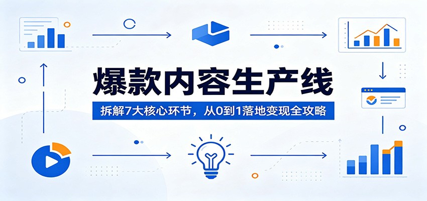 爆款内容生产线：拆解7大核心环节，从0到1落地变现全攻略 - 渡客网创