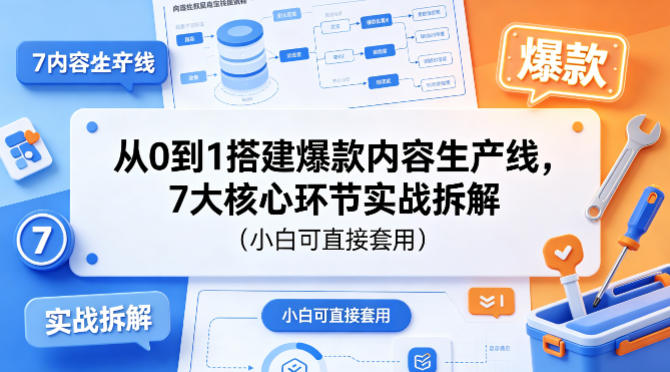 从0到1搭建爆款内容生产线,7大核心环节实战拆解(小白可直接套用) - 渡客网创
