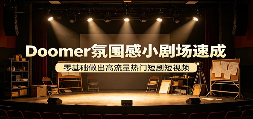 Doomer氛围感小剧场速成，零基础做出高流量热门短剧短视频 - 渡客网创