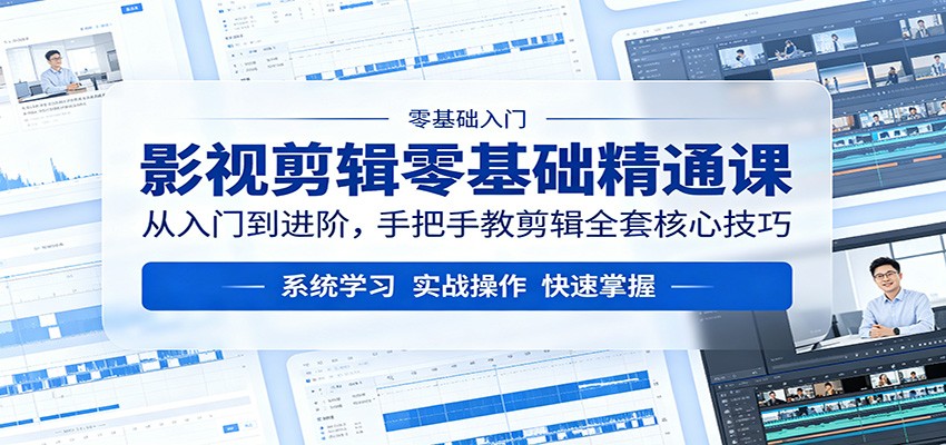 影视剪辑零基础精通课：从入门到进阶，手把手教剪辑全套核心技巧 - 渡客网创