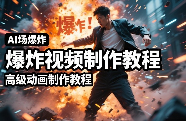 AI场景爆炸视频制作教程，利用人物实拍视频制作出高级的动画特效 - 渡客网创