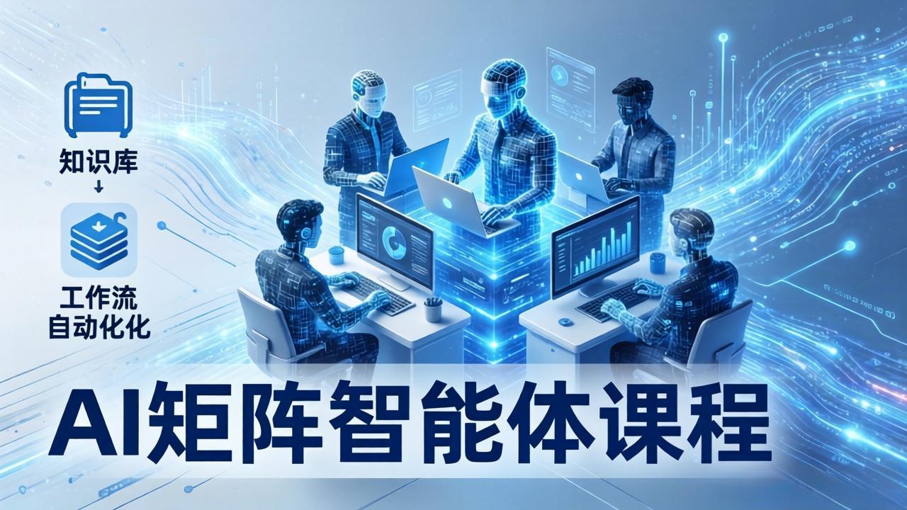 AI矩阵智能体实战：100个数字员工批量生产内容，文本知识库+工作流自动化全搞定 - 渡客网创