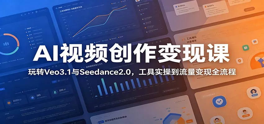 AI视频创作变现课：玩转Veo3.1与Seedance2.0，工具实操到流量变现全流程 - 渡客网创
