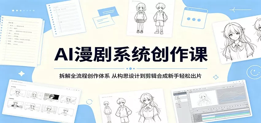 AI漫剧系统创作课：拆解全流程创作体系，从构思设计到剪辑合成新手轻松出片 - 渡客网创