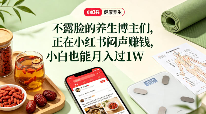 小红书健康养生科普图文赛道,不露脸的养生博主们,正在小红书闷声賺钱,小白也能月入过1W 小红书健康养生科普图文赛道,不露脸的养生博主们,正在小红书闷声賺钱,小白也能月入过1W