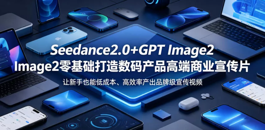 Seedance2.0+GPT Image2零基础打造数码产品高端商业宣传片，让新手也能低成本、高效率产出品牌级宣传视频 - 渡客网创