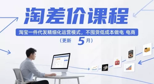 淘差价课程，淘宝一件代发精细化运营模式，不囤货低成本做电商(更新26年7月) - 渡客网创