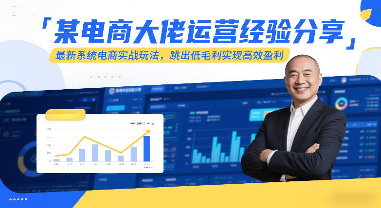 某电商大佬运营经验分享，最新系统电商实战玩法，跳出低毛利实现高效盈利(更新) - 渡客网创