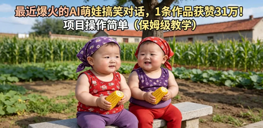 最近爆火的AI萌娃搞笑对话，1条作品获赞31W，项目操作简单(保姆级教学) - 渡客网创