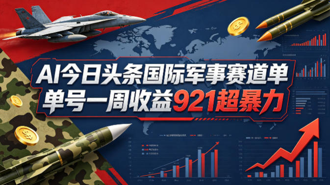 AI今日头条国际军事赛道，单号一周收益921，超暴力 - 渡客网创
