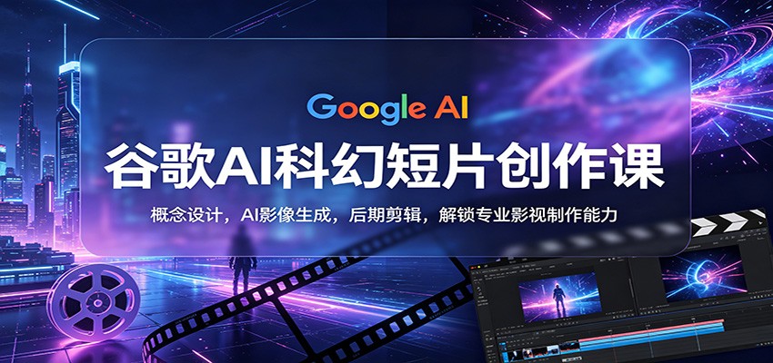 谷歌AI科幻短片创作课：概念设计，AI影像生成，后期剪辑，解锁专业影视制作能力 - 渡客网创