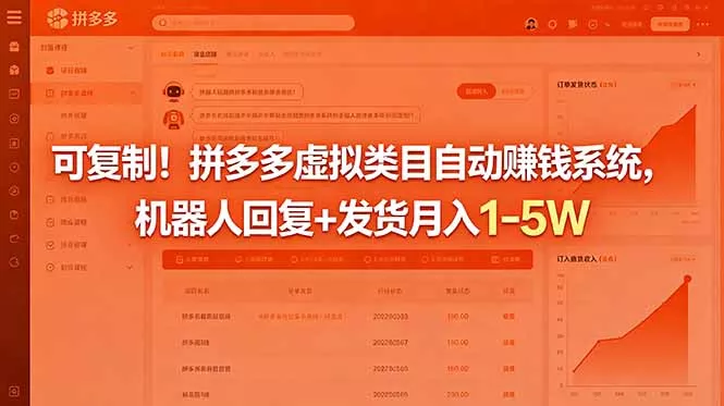 可复制！拼多多虚拟类目自动赚钱系统，机器人回复+发货月入 1-5W - 渡客网创