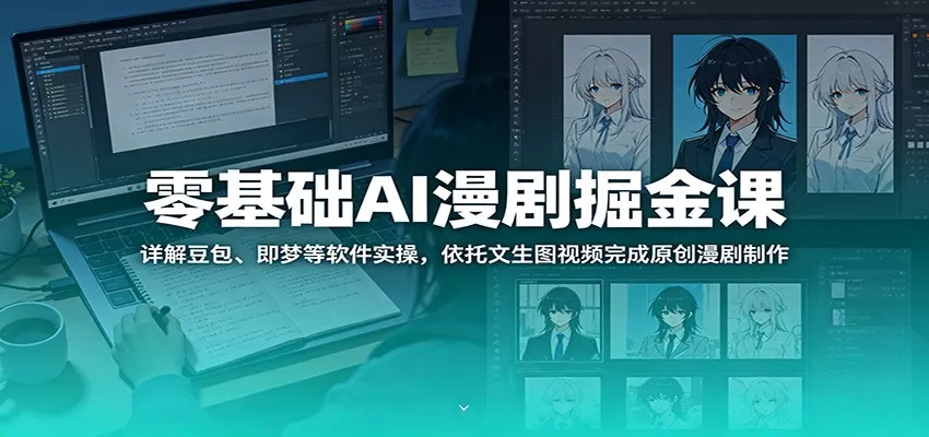 零基础AI漫剧掘金课：详解豆包、即梦等软件实操，依托文生图视频完成原创漫剧制作 - 渡客网创