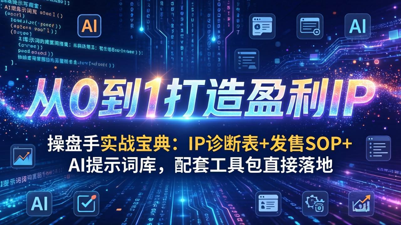 操盘手实战宝典:IP诊断表+发售SOP+AI提示词库,配套工具包直接落地,从0到1打造盈利IP 操盘手实战宝典:IP诊断表+发售SOP+AI提示词库,配套工具包直接落地,从0到1打造盈利IP