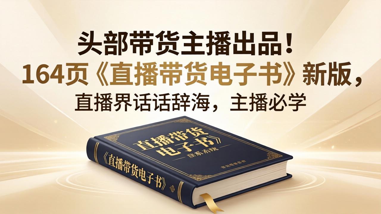 头部带货主播出品！164页《直播带货电子书》新版，直播界话术辞海，主播必学 - 渡客网创