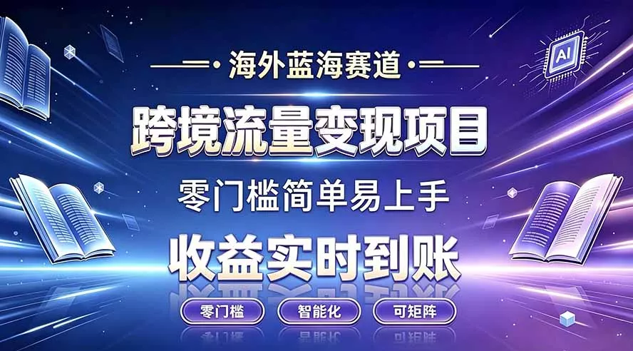 海外蓝海赛道 跨境流量变现项目 收益实时到账 零门槛简单易上手 - 渡客网创