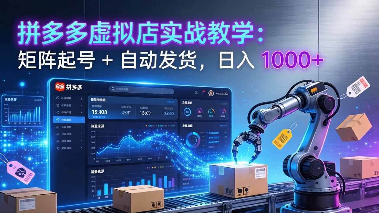 拼多多虚拟店实战教学:矩阵起号 + 自动发货,日入 1000+ 拼多多虚拟店实战教学:矩阵起号 + 自动发货,日入 1000+