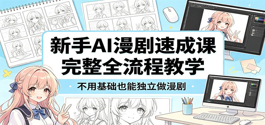 新手AI漫剧速成课：完整全流程教学，不用基础也能独立做漫剧 - 渡客网创